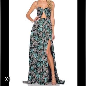 Jill Stuart Silk Floral Maxi Cut-Out